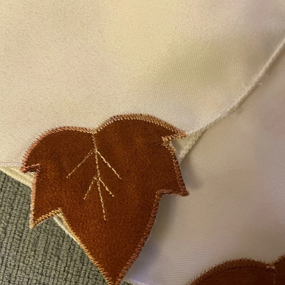Napkins Cloth Leaf Cream Brown - 5 in set